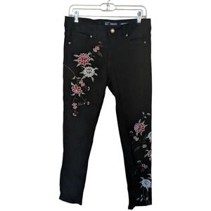 Sandpiper High Rise Black Embellished Embroidered Jeans 8
